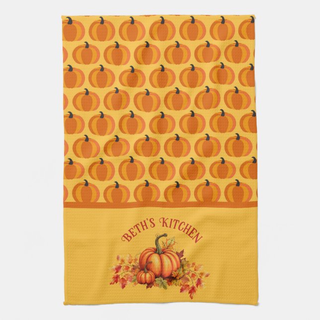 Paño De Cocina Parche de calabaza de cosecha (Vertical)