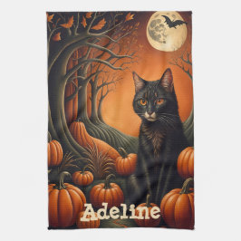 Paño De Cocina Parche de calabaza de luz solar Halloween personal