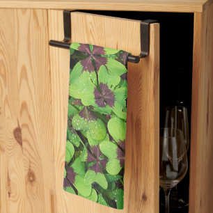 Paño De Cocina Parche de cuatro hojas, Sorrel, con Dew