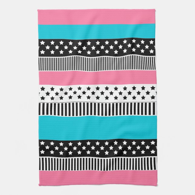 Paño De Cocina Parchwork hecho de tiras multicoloreadas de tela i (Vertical)