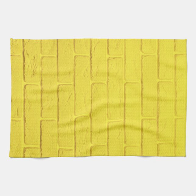 Paño De Cocina pared de ladrillo amarillo (Horizontal)