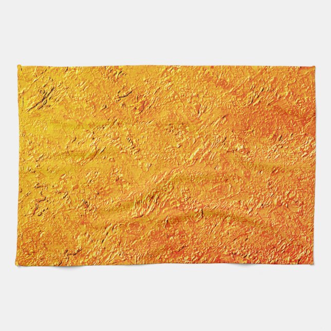 Paño De Cocina Pared defectuosa con textura amarilla y naranja (Horizontal)