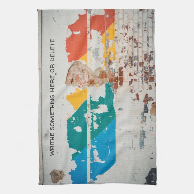 Paño De Cocina Pared pintada de antaño con graffiti (Vertical)