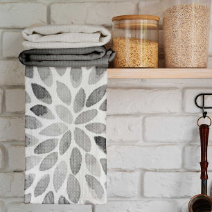 Paño De Cocina Paredes de brocha acuarela - blanco y negro