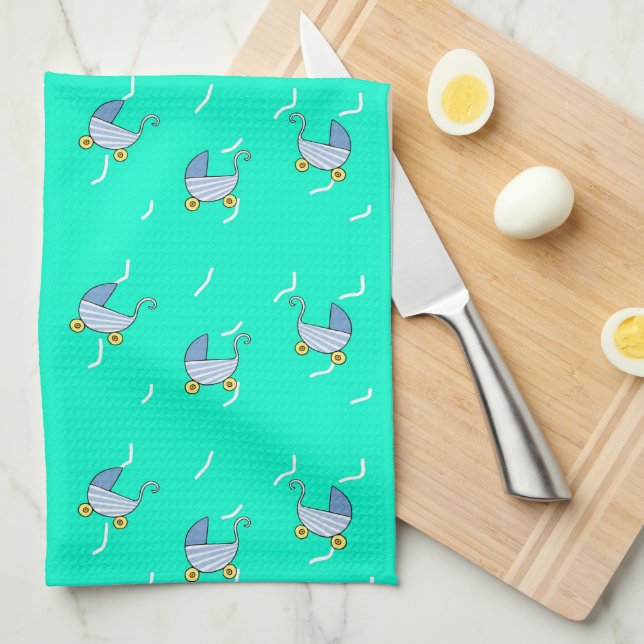 Paño De Cocina Pareja azul para bebés (Doblado Cuarto)