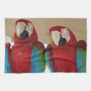 Paño De Cocina Pareja de Guacamayo Escarlata Acento de Baño Tropi