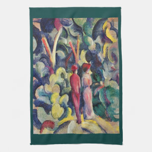 Paño De Cocina Pareja en el camino del bosque de August Macke
