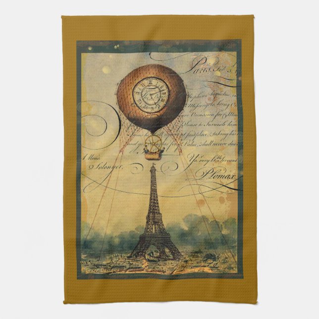 Paño De Cocina Paris Eiffel Tower Steampunk (Vertical)