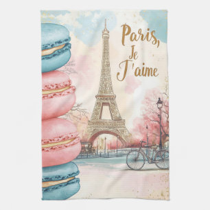 Paño De Cocina París, Je T'aime - Torre Eiffel con Macarones