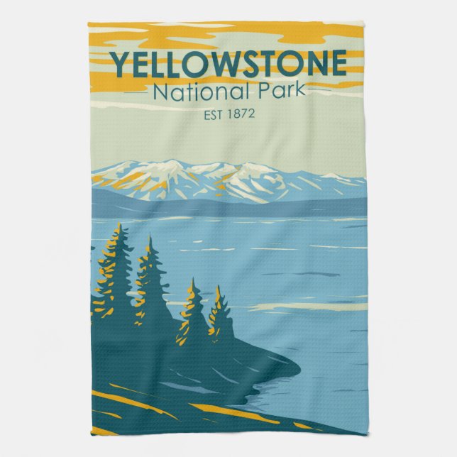 Paño De Cocina Parque nacional Yellowstone Yellowstone Lake Vinta (Vertical)