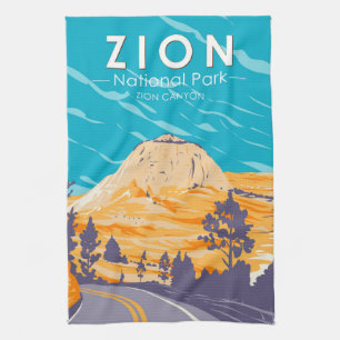 Paño De Cocina Parque nacional Zion Vintage de Utah Zion