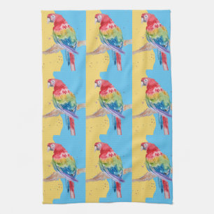 Paño De Cocina Parrot Macaw Blue Bird Birday Bots Nombre Tea