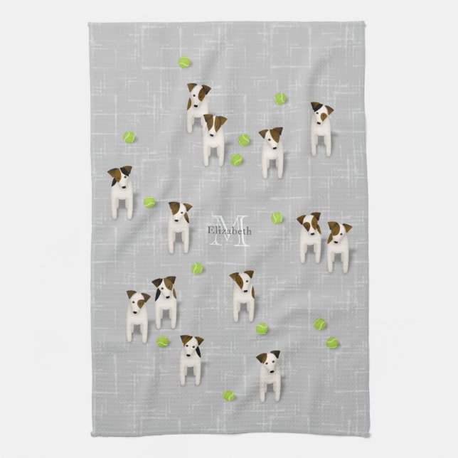 Paño De Cocina Parson Jack Russell Terriers gris o cualquier colo (Vertical)