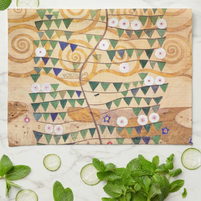 Paño De Cocina Parte derecha del árbol de la vida por Gustav Klim (Doblado)