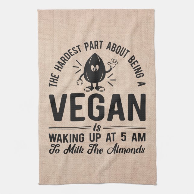 Paño De Cocina Parte más dura Vegan, Leche los almendros, diverti (Vertical)
