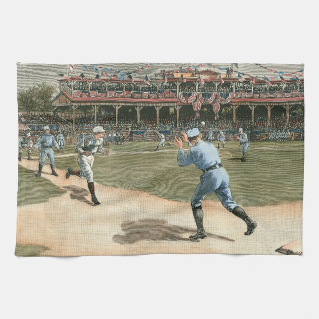 Paño De Cocina Partido de Béisbol de la Liga Nacional 1886 (Horizontal)