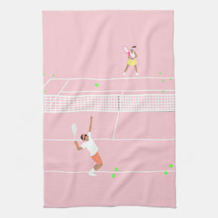 Paño De Cocina Partido de tenis rosado del Pastel moderno