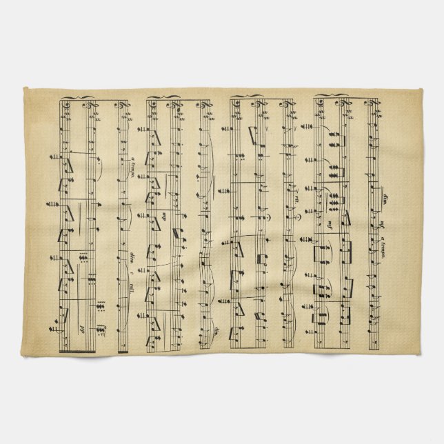 Paño De Cocina Partitura antigua (Horizontal)