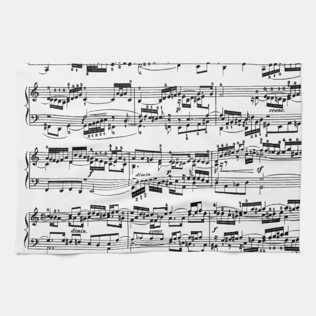 Paño De Cocina Partitura de Bach (Horizontal)