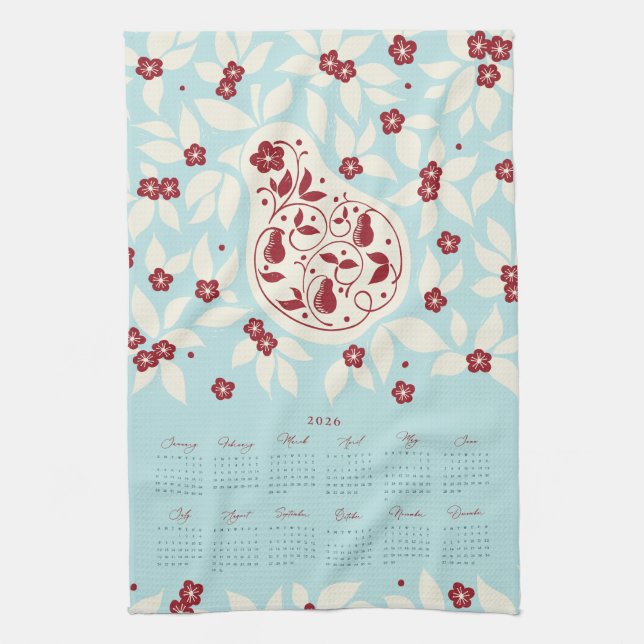 Paño De Cocina Partridge Pear Tree 2026 Calendar (Vertical)