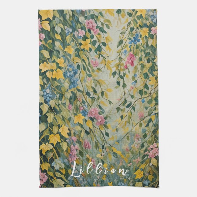 Paño De Cocina Pasaje encantado: Jardín secreto Pastel (Vertical)