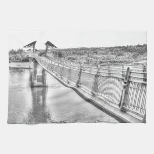 Paño De Cocina Pasarela sobre el río North Saskatchewan
