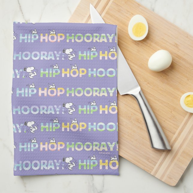 Paño De Cocina Pascua de Snoopy Hip Hop Hooray (Doblado Cuarto)