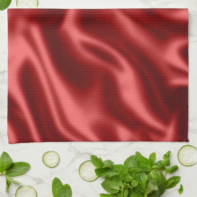 Paño De Cocina Passion Red Romantic Faux Satin (Doblado)
