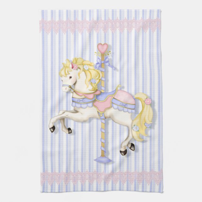 Paño De Cocina Pastel Carousel Pony (Vertical)