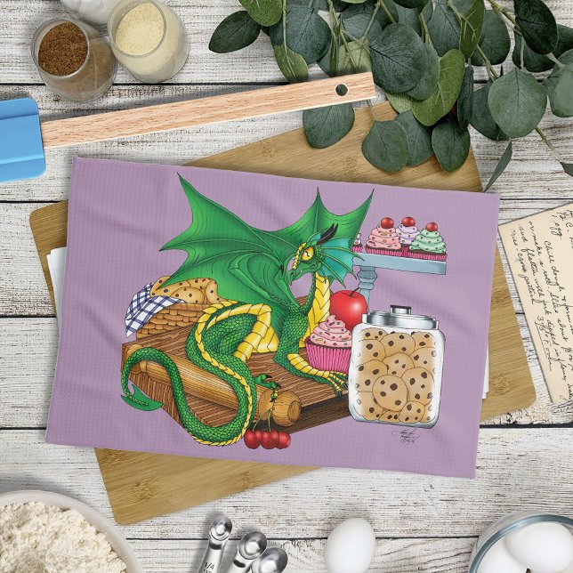 Paño De Cocina Pastel de Dragón Verde (Subido por el creador)