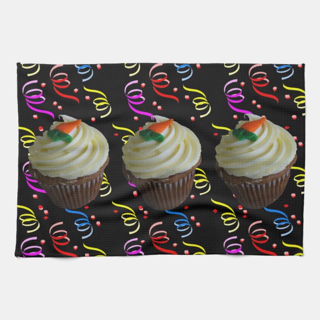 Paño De Cocina Pastel de tarta de zanahoria con confetti (Horizontal)