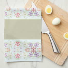 Paño De Cocina Pastel floral con verde claro