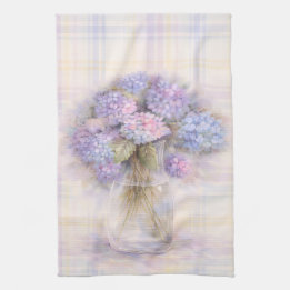 Paño De Cocina Pastel Lilac Hydrangea Kitchen Tea Towel