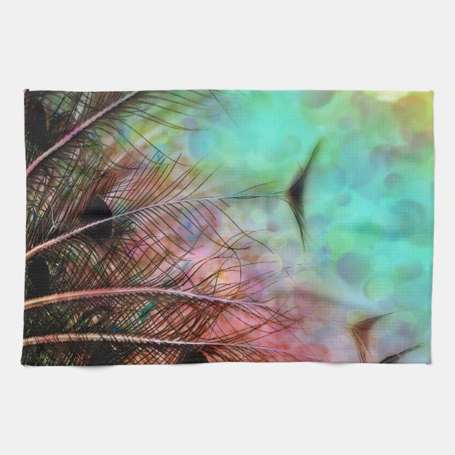 Paño De Cocina Pastel Peacock Feathers (Horizontal)