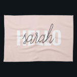 Paño De Cocina Pastel Pink Hello Y You Name Moderno<br><div class="desc">Pastel Pink Hello Y You Name Moderno</div>