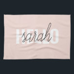 Paño De Cocina Pastel Pink Hello Y You Name Moderno<br><div class="desc">Pastel Pink Hello Y You Name Moderno</div>