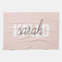 Pastel Pink Hello Y You Name Moderno