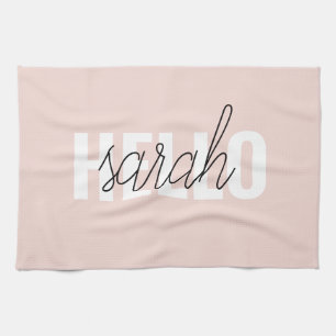 Paño De Cocina Pastel Pink Hello Y You Name Moderno