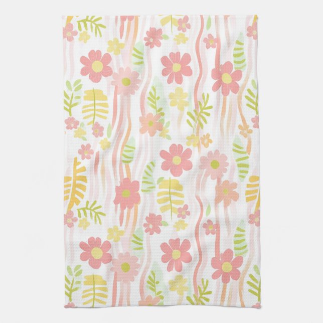 Paño De Cocina Pastel Retro Floral (3) (Vertical)