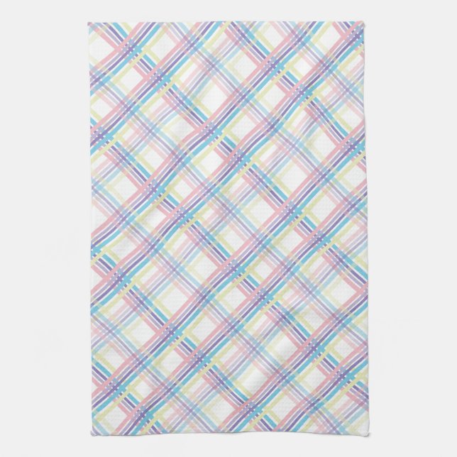 Paño De Cocina Pastel Summer Plaid (Vertical)