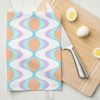 Paño De Cocina Pastel Violeta Naranja Aqua Ogeo Azul Ogeo Waves B
