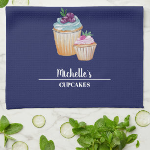 Paño De Cocina Pasteles De Taza Y Acuarela De Frutas