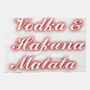 Paño De Cocina Pasteles rojos Vodka Hakuna Matata FUNNY.
