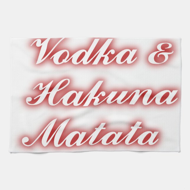 Paño De Cocina Pasteles rojos Vodka Hakuna Matata FUNNY. (Horizontal)
