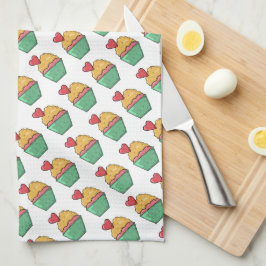 Paño De Cocina Pasteles y corazones