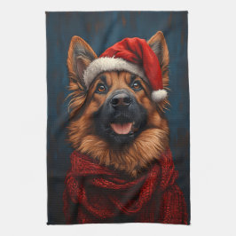 Paño De Cocina Pastor alemán en un Sombrero