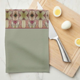 Paño De Cocina Patentado Verde Y Borgoña