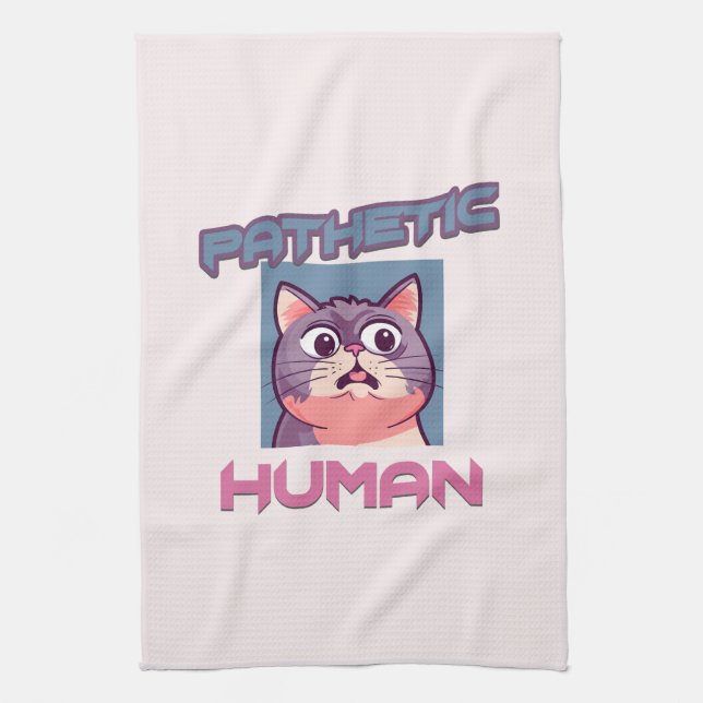 Paño De Cocina Patético humano - Gracioso diseño de gato (Vertical)