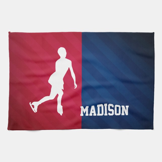 Paño De Cocina Patinaje artístico; rojo, blanco y azul (Horizontal)