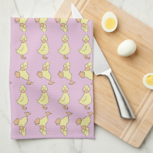 Paño De Cocina Patitos Amarillos Lindos Primavera Rosa